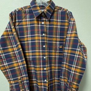 Cruel Girl Relaxed Fit Blue/Yellow/Red Plaid Long Sleeve Button Down Shirt Sz. L